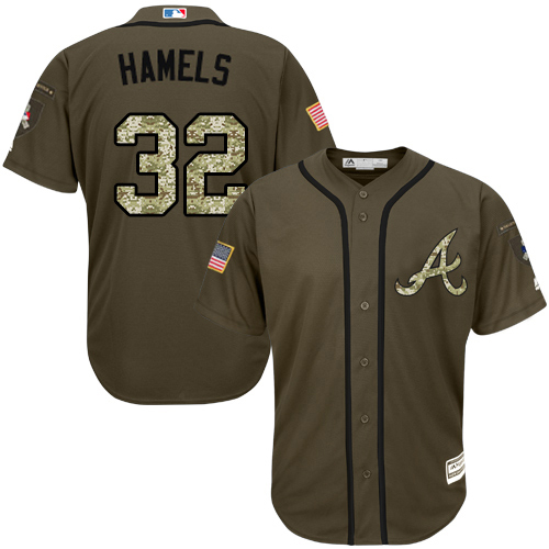 Braves #32 Cole Hamels Green Salute to Service Stitched Youth MLB Jersey